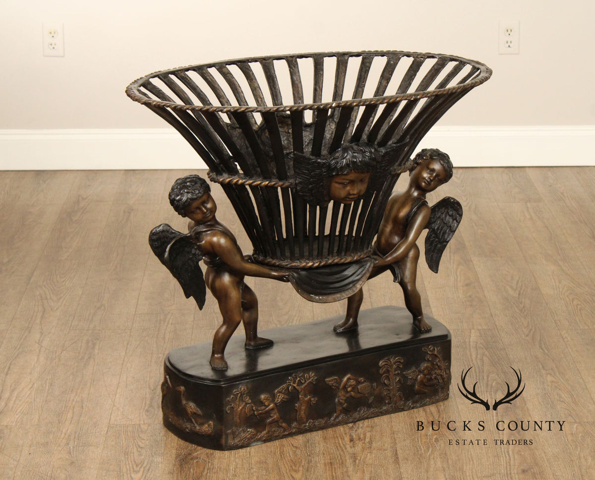 Italian Renaissance Style Bronze Cherub Table Base