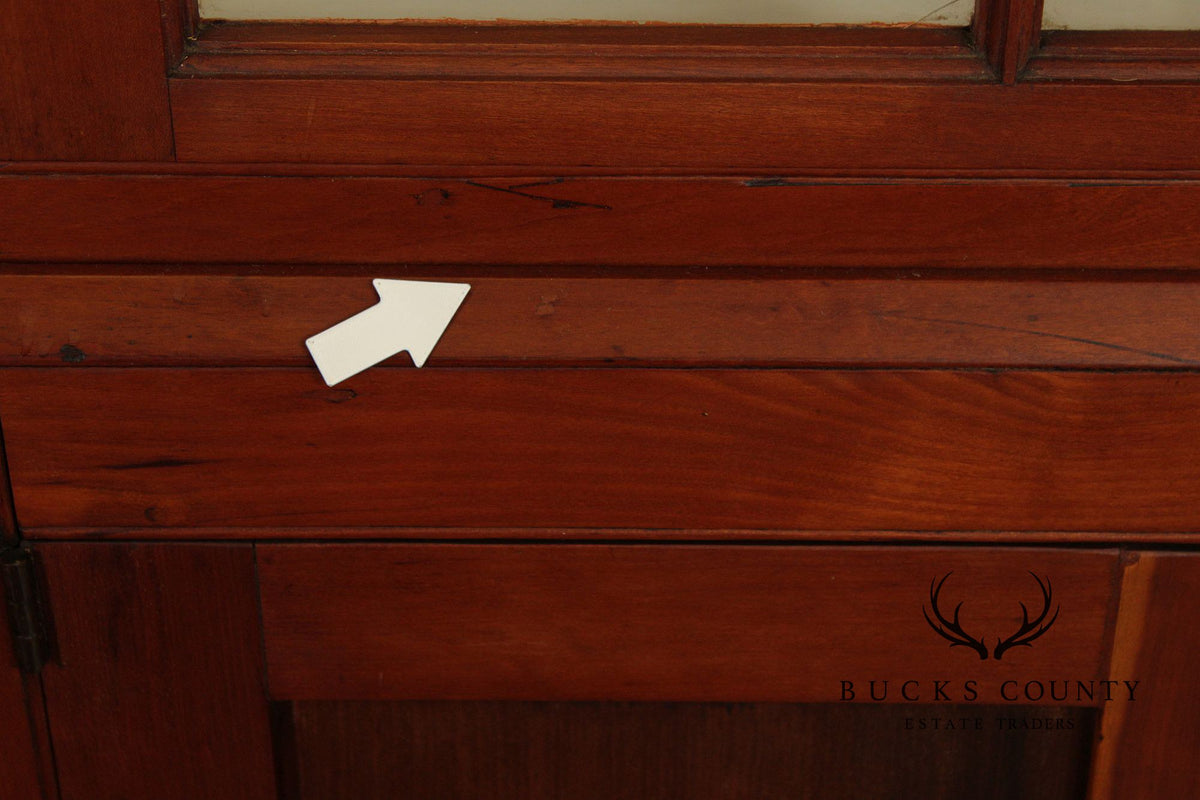 Antique American Cherry Two Piece Corner Cupboard