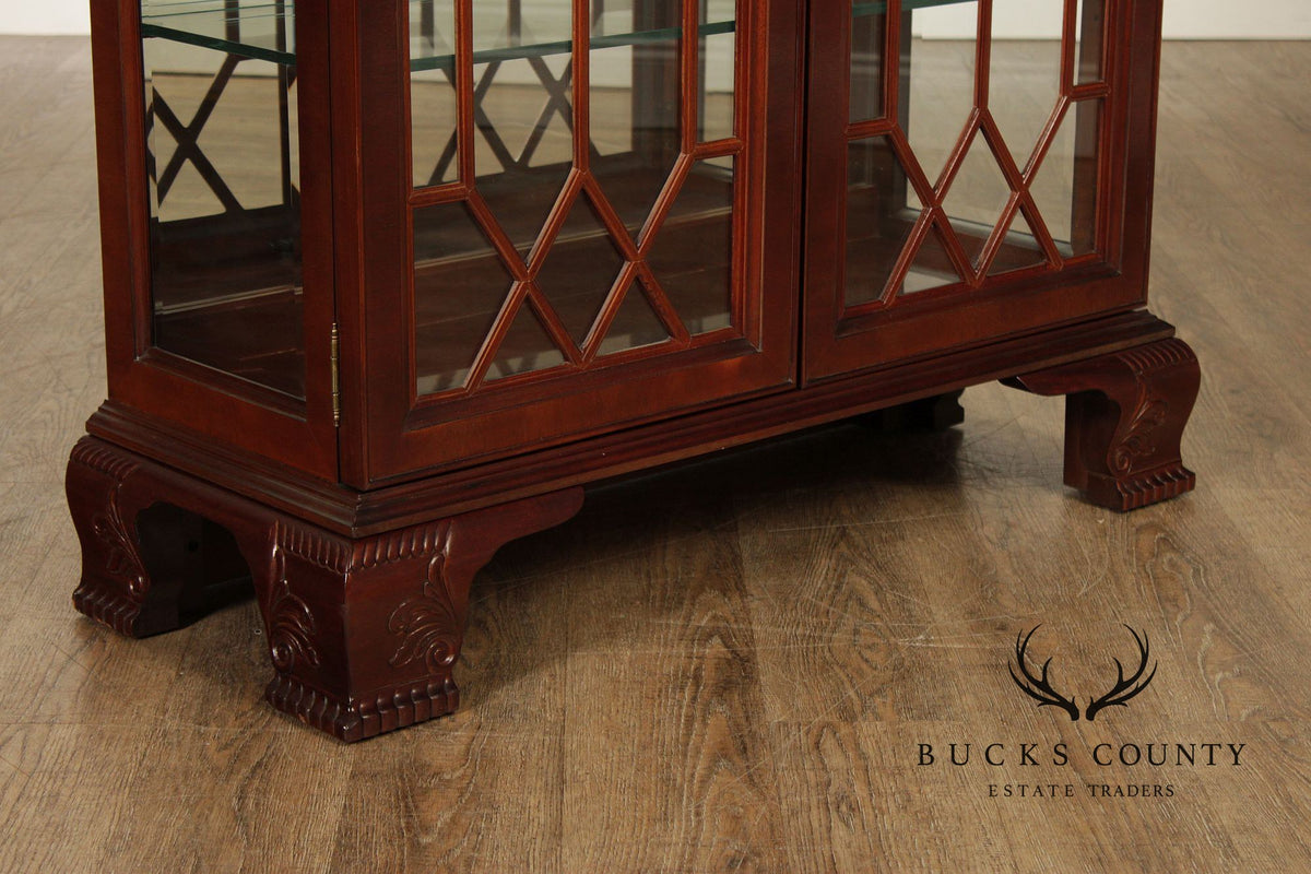 Chinese Chippendale Style Mahogany Display Cabinet