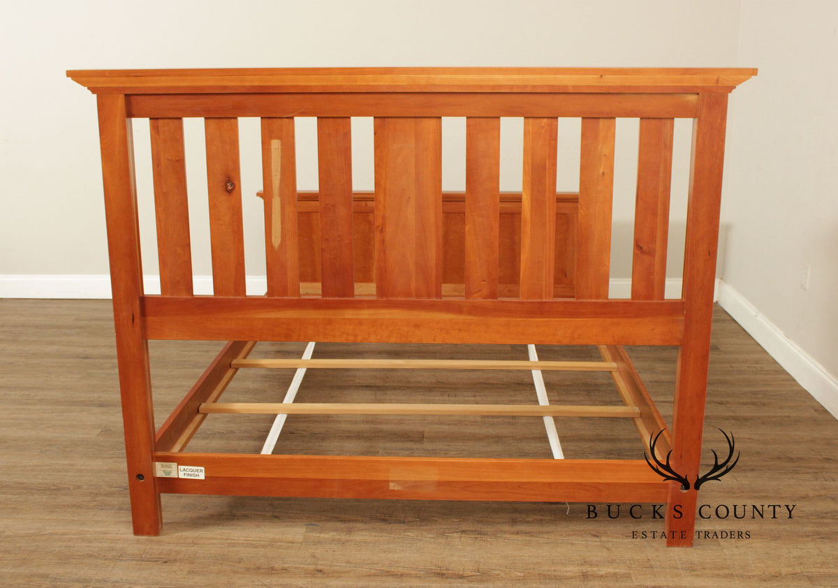 Vermont Tubbs Mission Style Slatted Cherry Queen Bed Frame