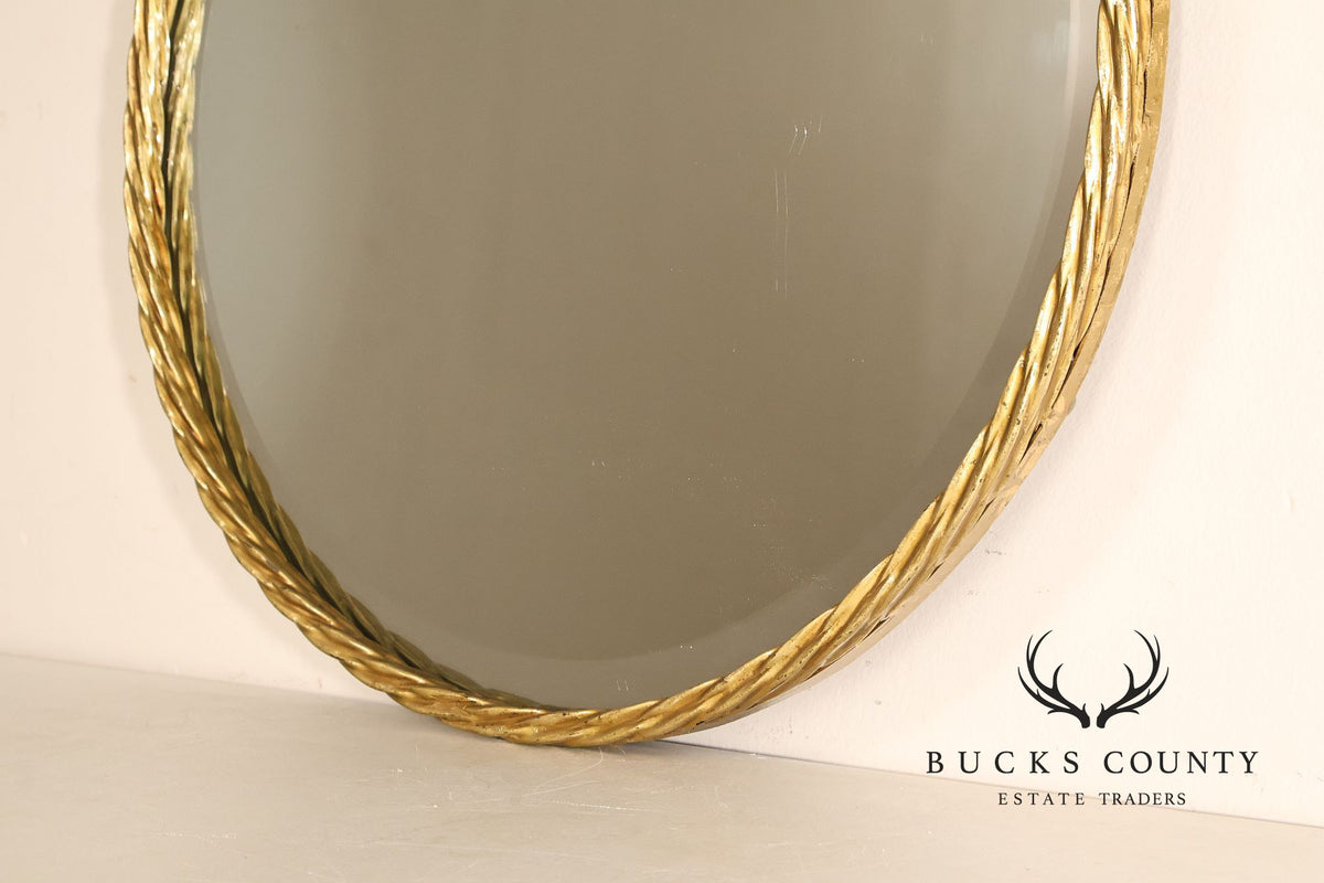 Contemporary Round Rope Twist Wall Mirror