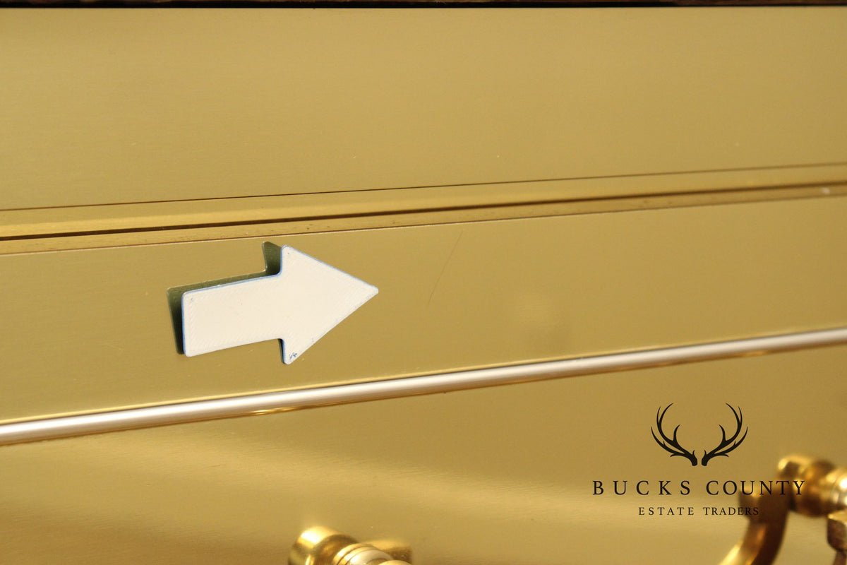 Harden Hollywood Regency Marble Top Brass Chest of Drawers