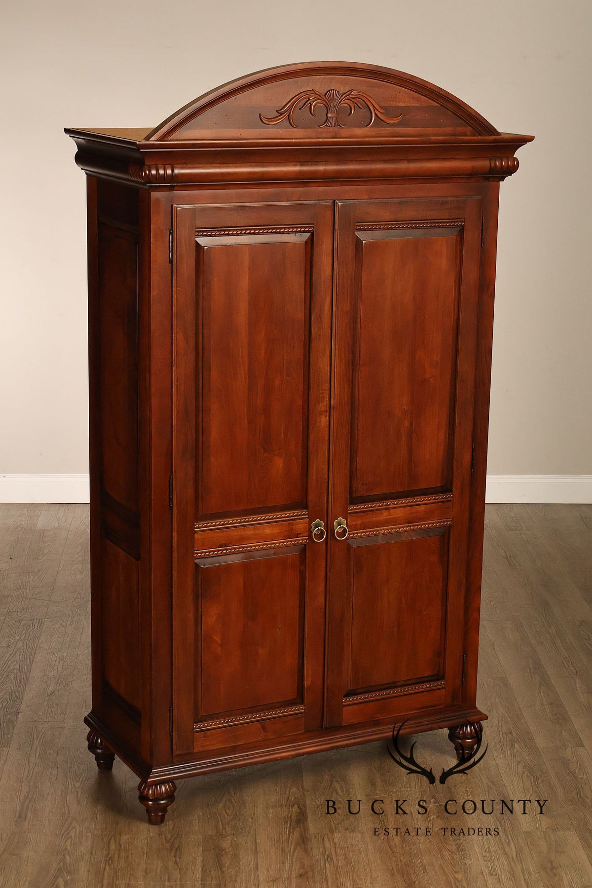 Ethan Allen 'British Classics' Carved Maple And Birch Armoire