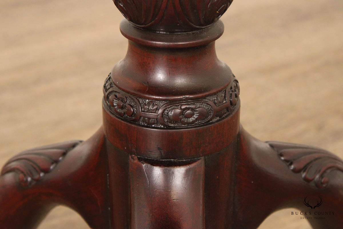 Chippendale Carved Mahogany Tilt Top Pedestal Table