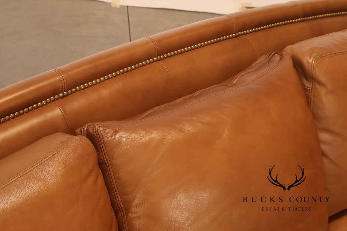 Ethan Allen 'Hyde' Three-Seat Leather Sofa
