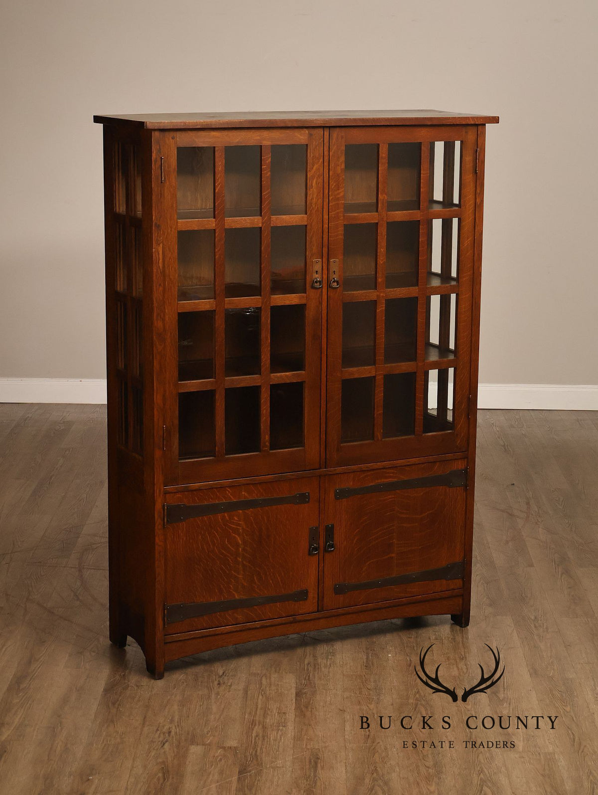 Antique L. & J.G. Stickley Mission Oak China Cabinet No. 729