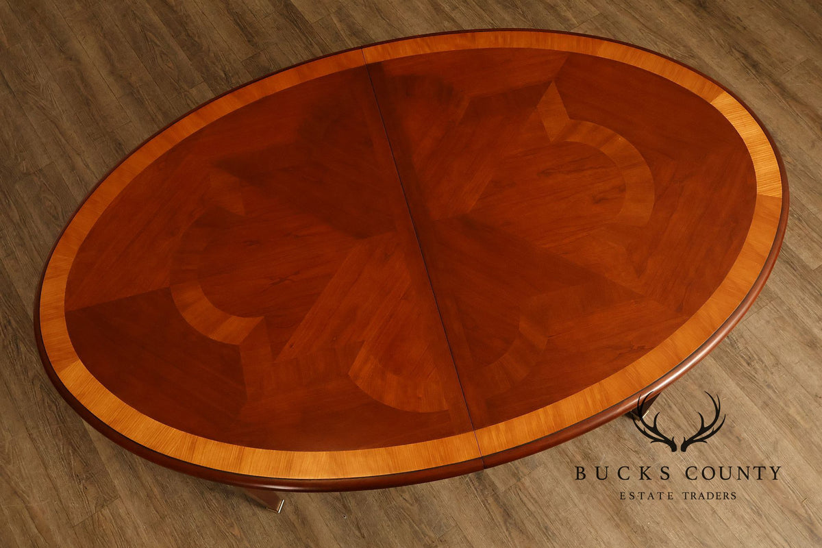 Harden Oval Cherry Banded Dining Table With Two Leaves