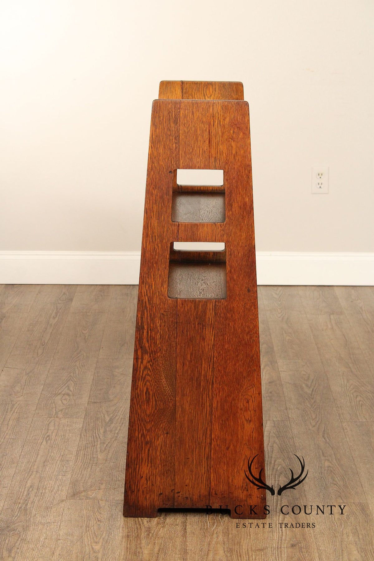 Limbert Mission Oak Cutout Magazine Stand