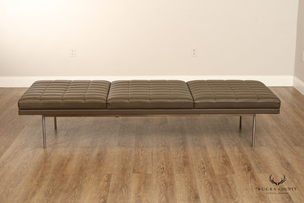 Geiger International Quilted Leather Museum Tuxedo Bench