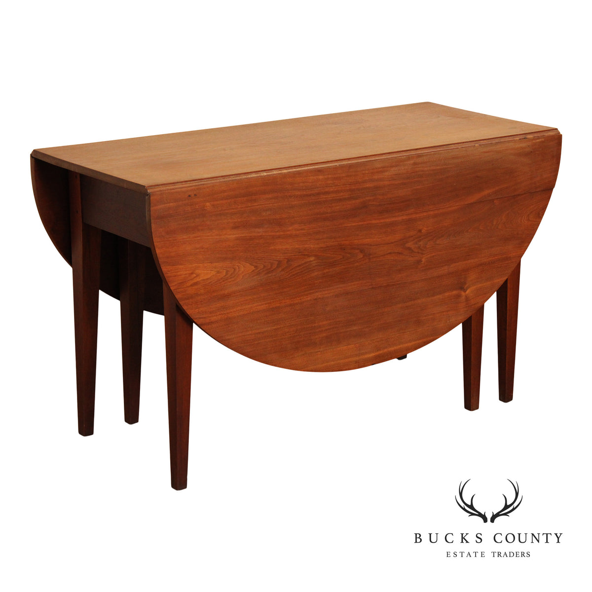 Vintage Walnut Federal Style Drop Leaf Gateleg Dining Table