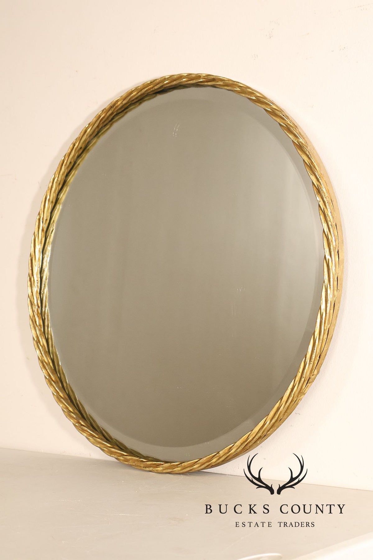 Contemporary Round Rope Twist Wall Mirror