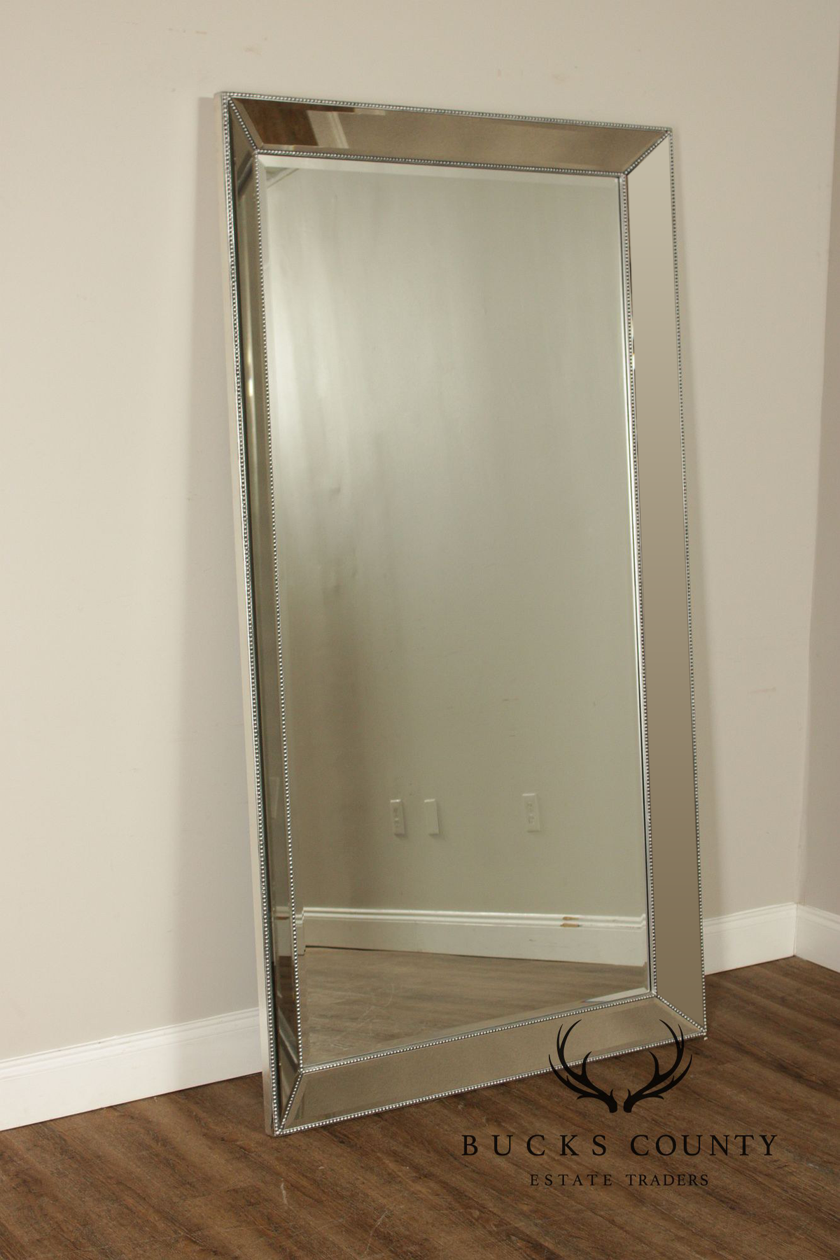 Hollywood Regency Oversized Beaded Floor Mirror
