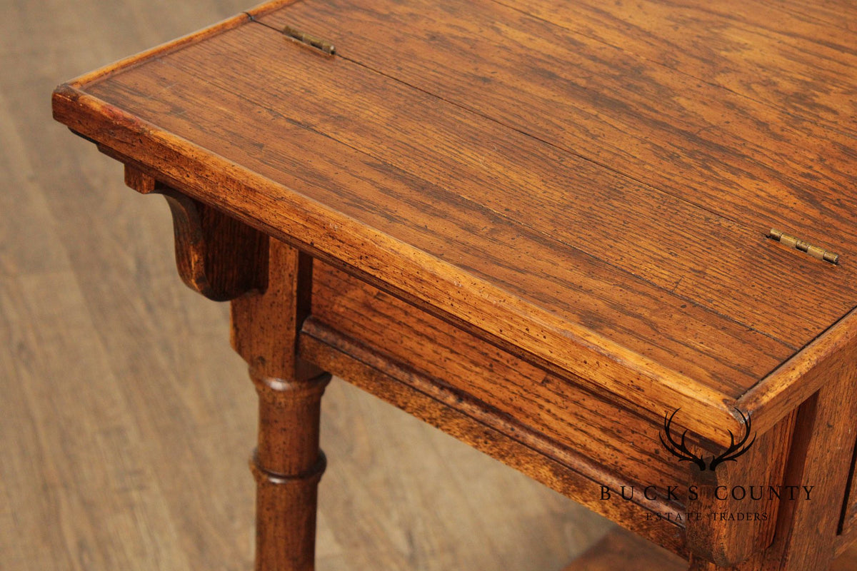 Century Furniture Vintage Oak Flip-Top Server Trolley
