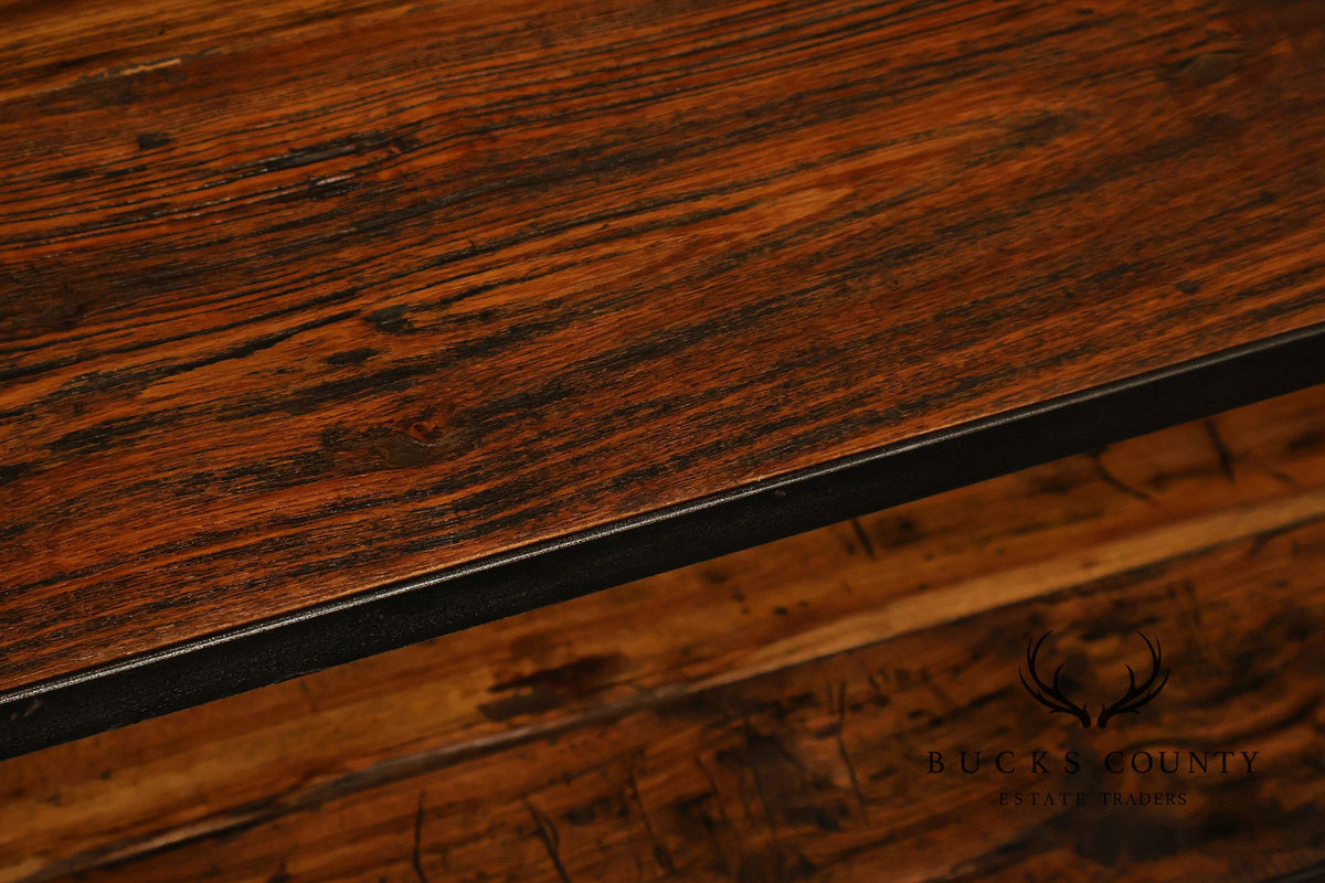 Industrial Style Two-Tier Rolling Coffee table