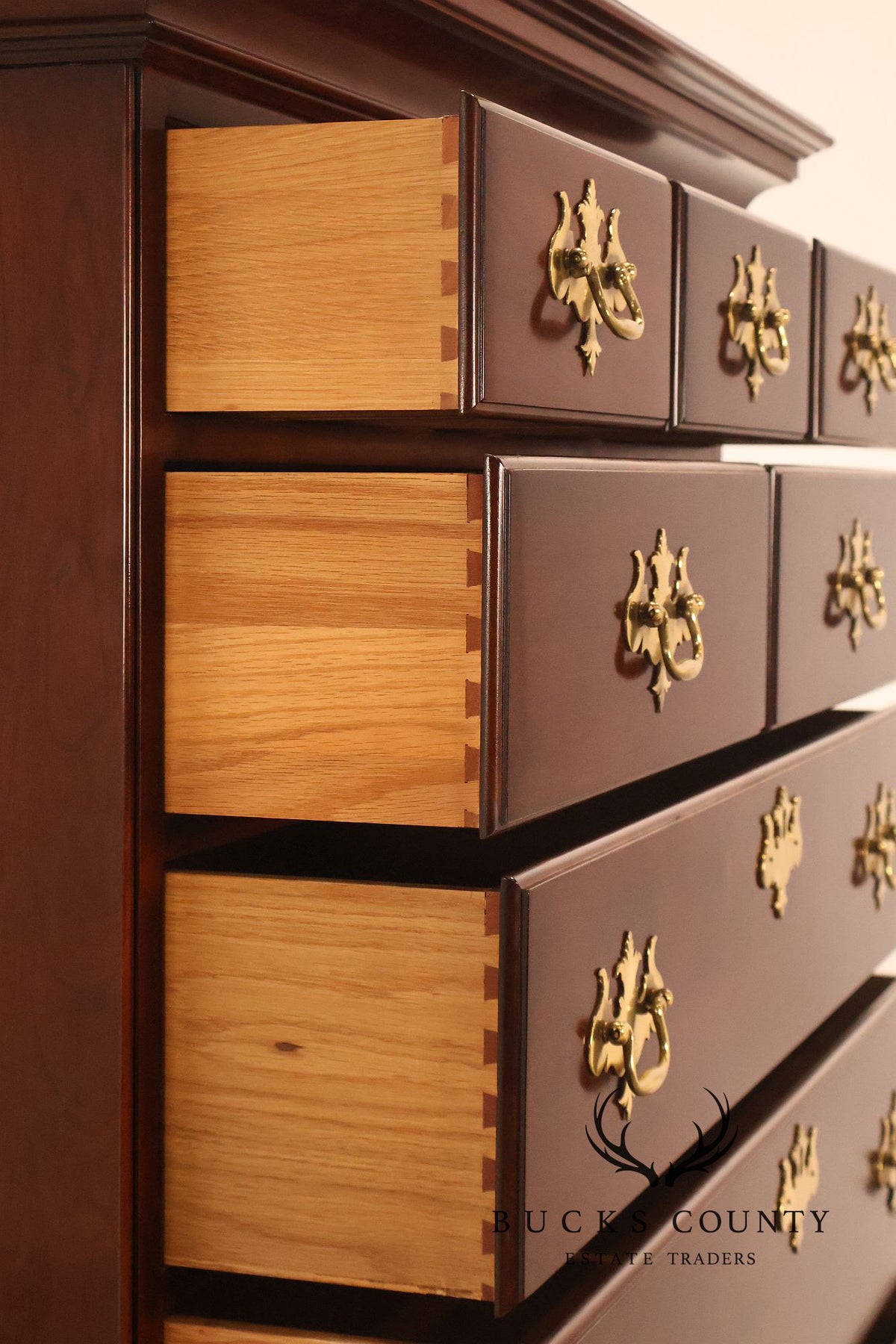 Statton Private Collection Cherry Chippendale Tall Chest Of Drawers