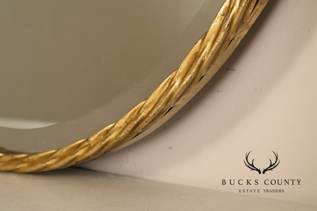 Contemporary Round Rope Twist Wall Mirror