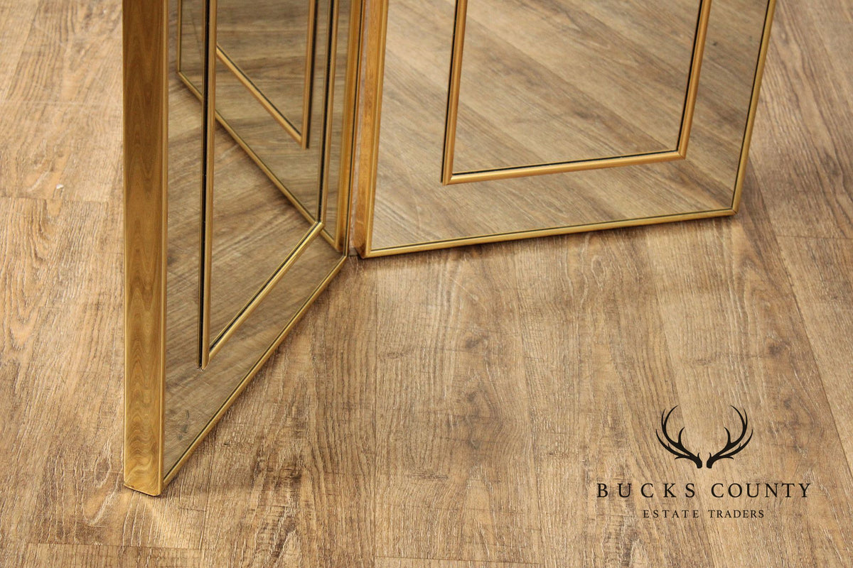 Hollywood Regency Two-Panel Mirrored Room Screen