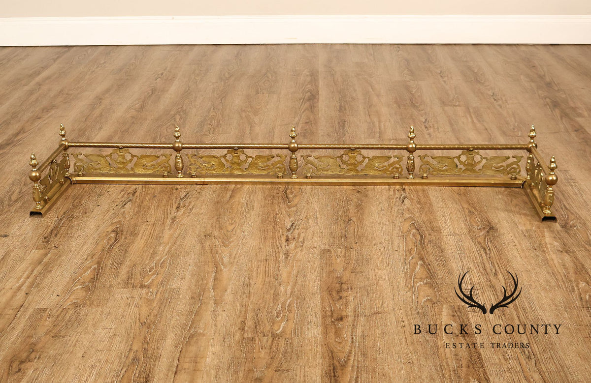 Neoclassical Style Brass Fireplace Fender