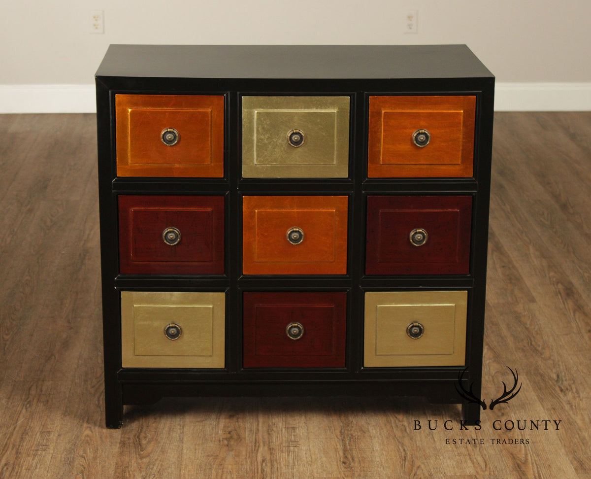 Contemporary Style Multi-Color Painted Nine Drawer Chest