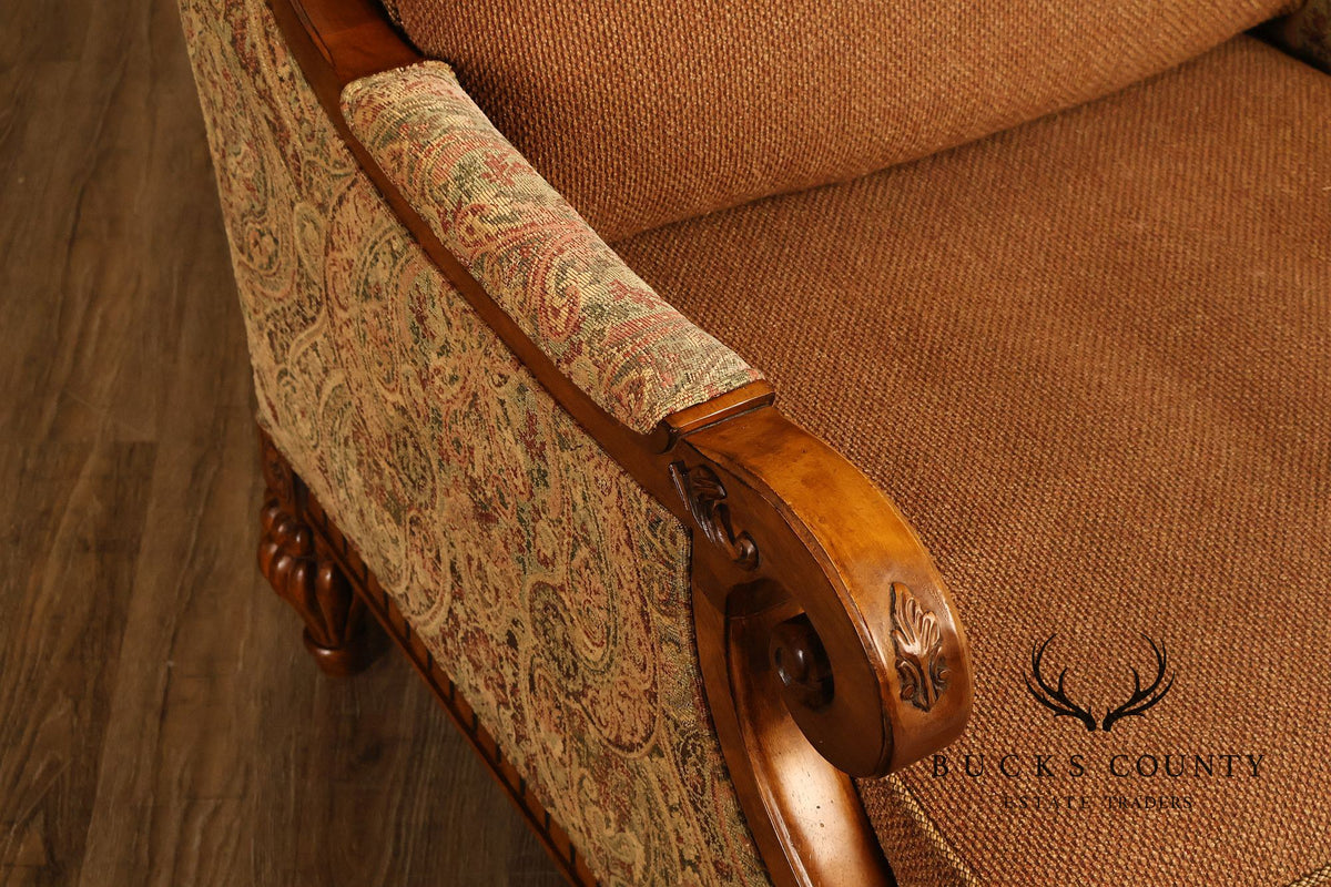 Robb & Stucky British Colonial Style Armchair with Ottoman