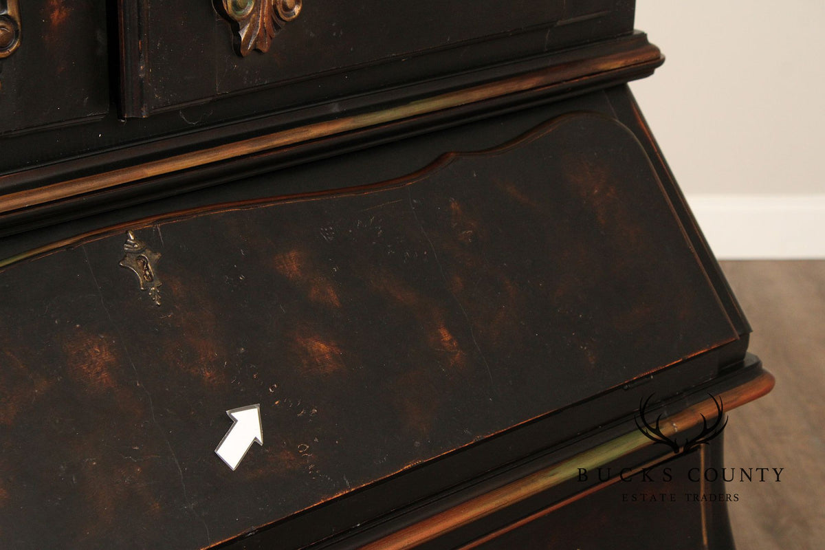Hekman Italian Rococo Style Bombe Secretary Writing Desk