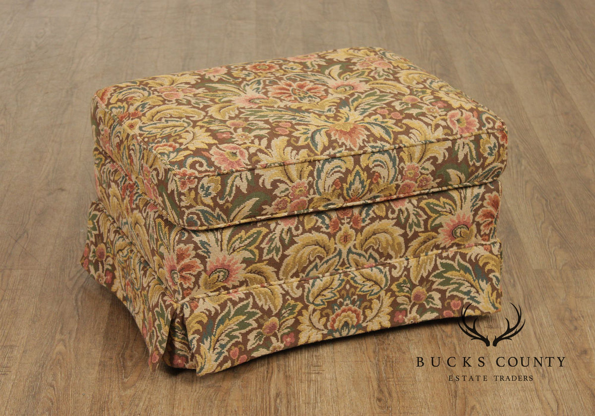 TRS Furniture Traditional Floral Upholstered Club Chair And Ottoman