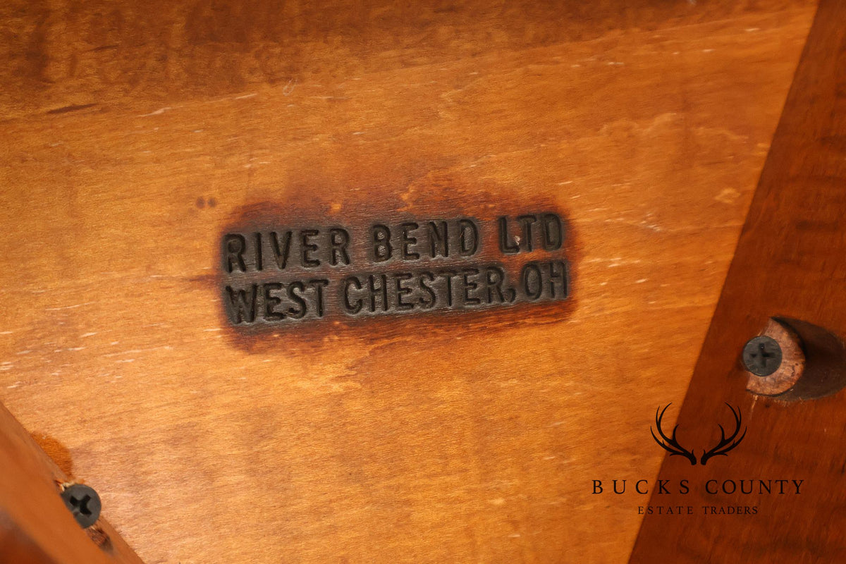 River Bend Ltd. Tiger Maple Triangular Side Table
