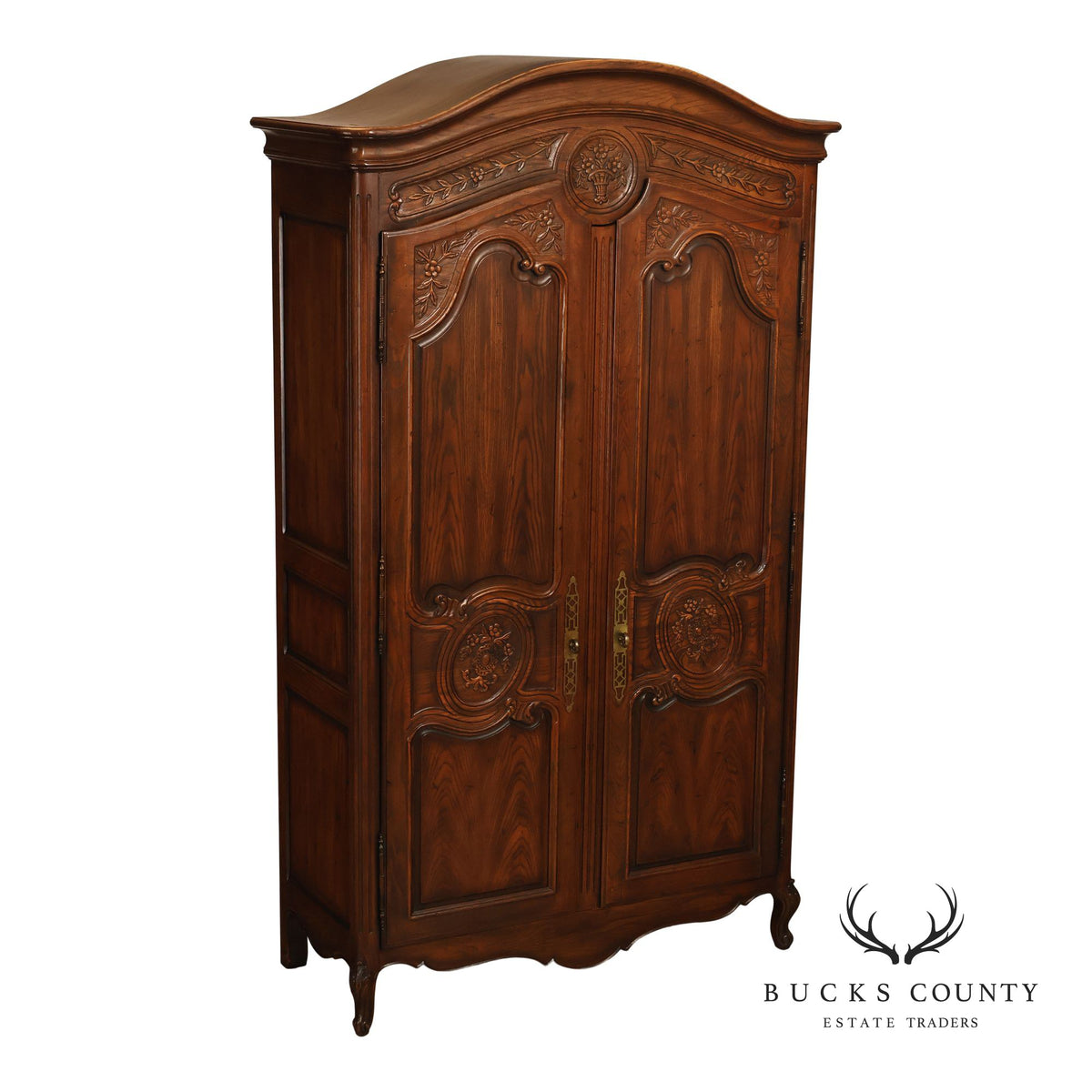 Henredon Four Centuries Collection French Louis XV Style Carved Oak Armoire