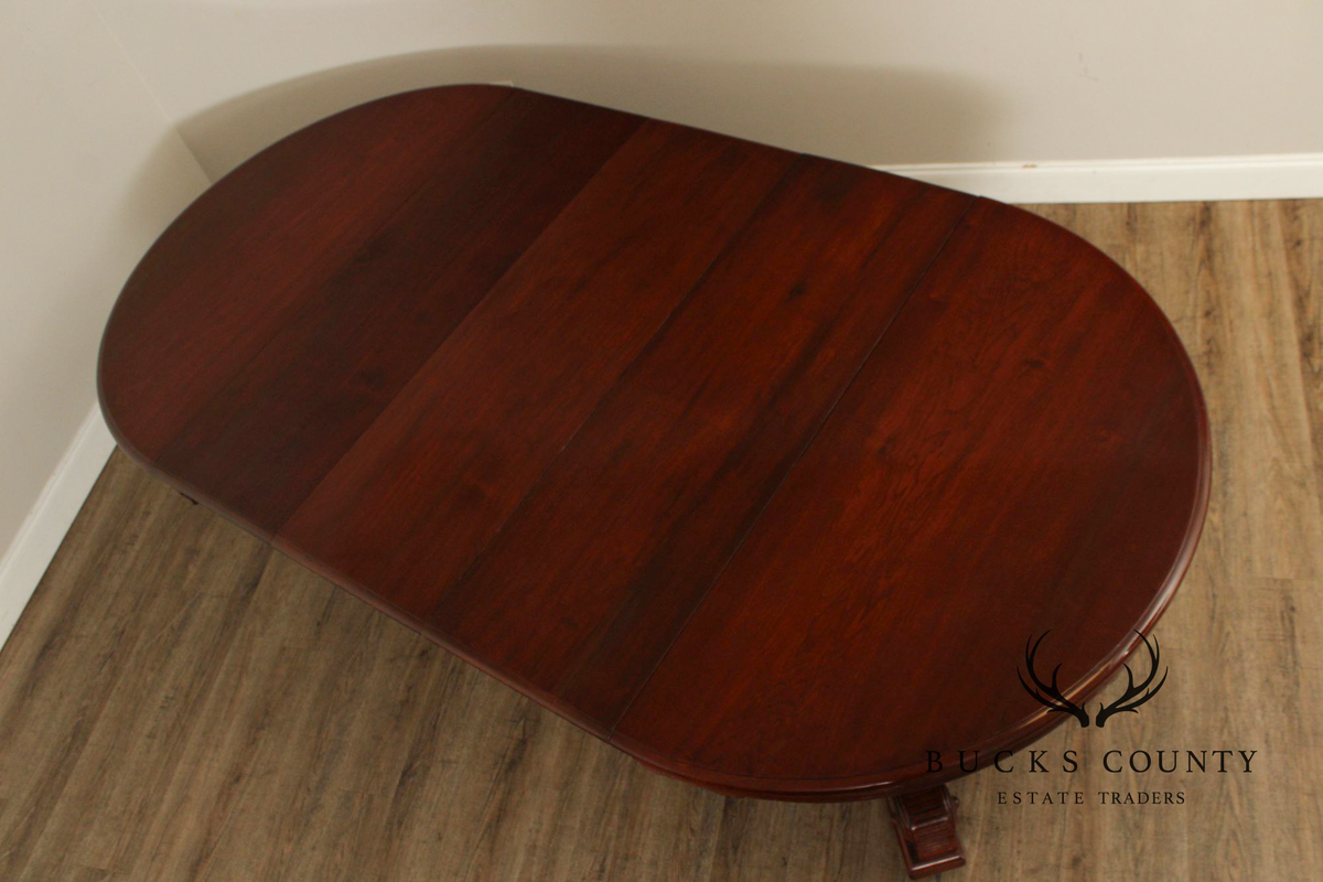 Antique Victorian Eastlake Walnut Expandable Pedestal Dining Table
