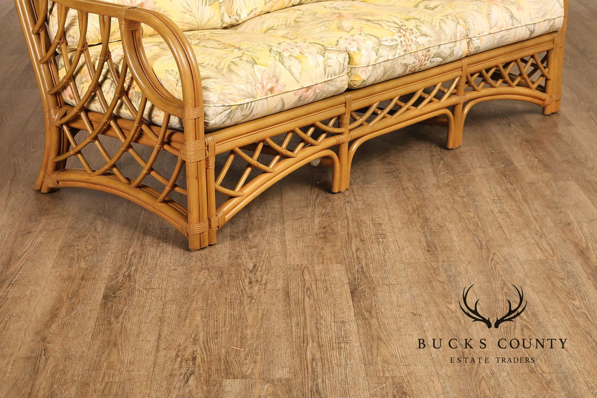 TradeWinds Rattan Sofa With Upholstered Cushions