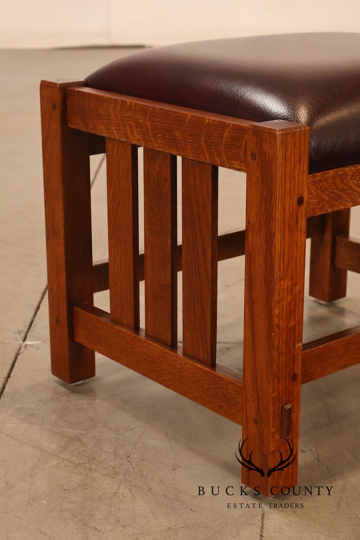 Stickley Mission Collection Oak & Leather Ottoman Footstool