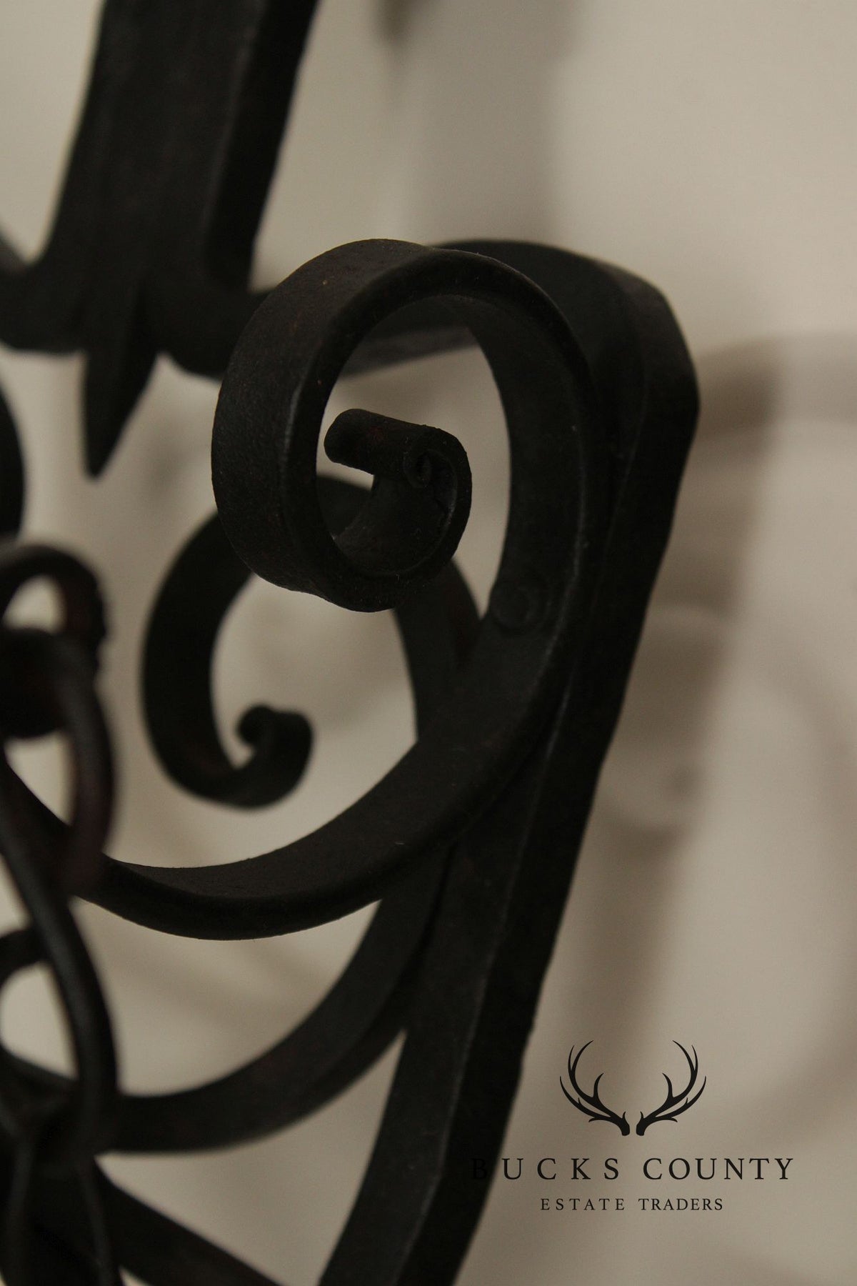 Antique Wrought Iron and Brass Wall-Mounted Bell