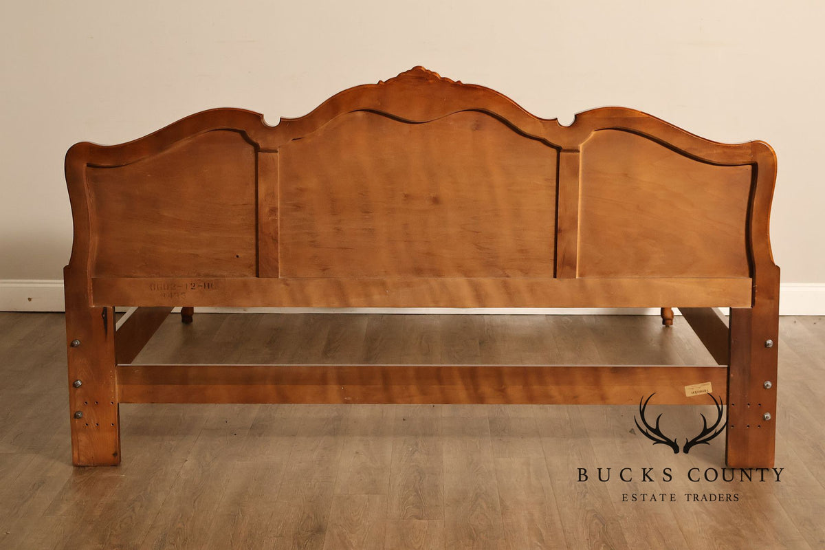 Henredon Carved Cherry King Size Bed Frame