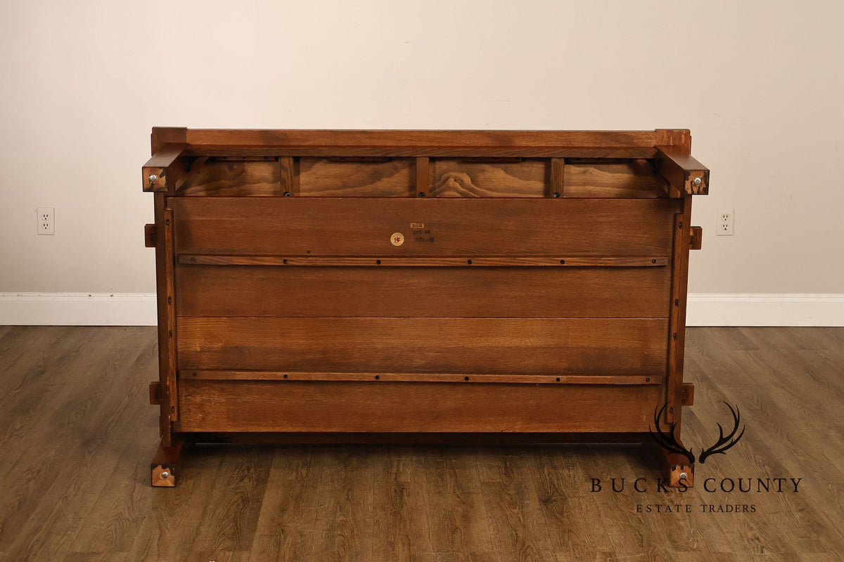 Stickley Mission Collection Oversized Oak Tile Top Coffee Table