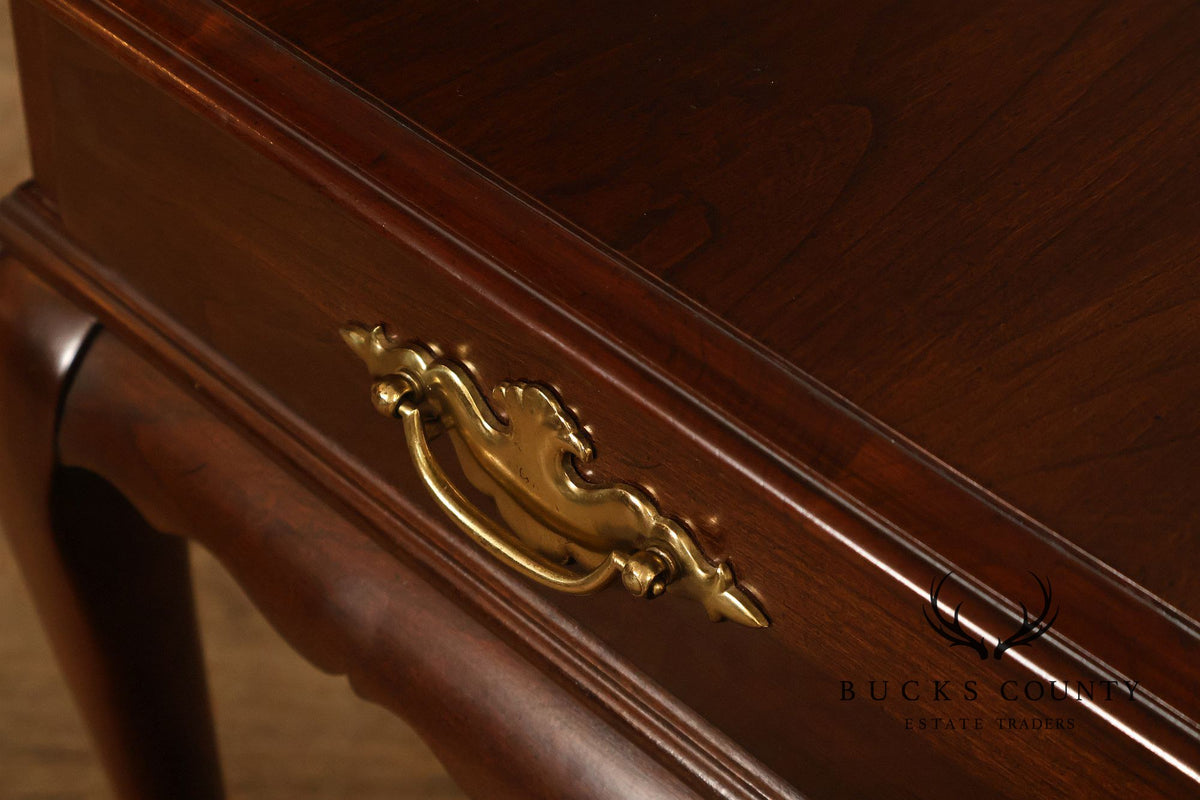 Ethan Allen Vintage Queen Anne Style Cherry Drop Leaf Side Table
