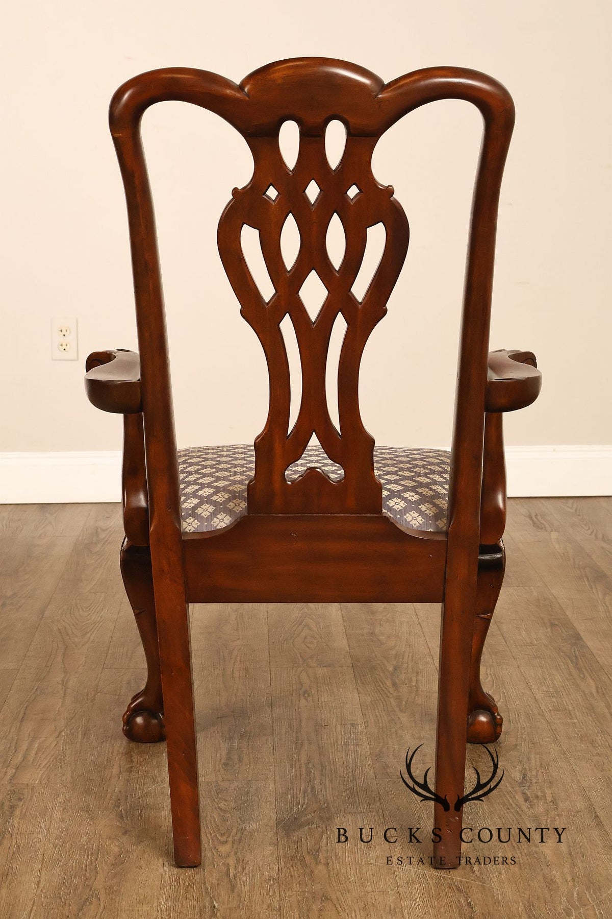 Maitland Smith Chippendale Style Pair Of Mahogany Armchairs