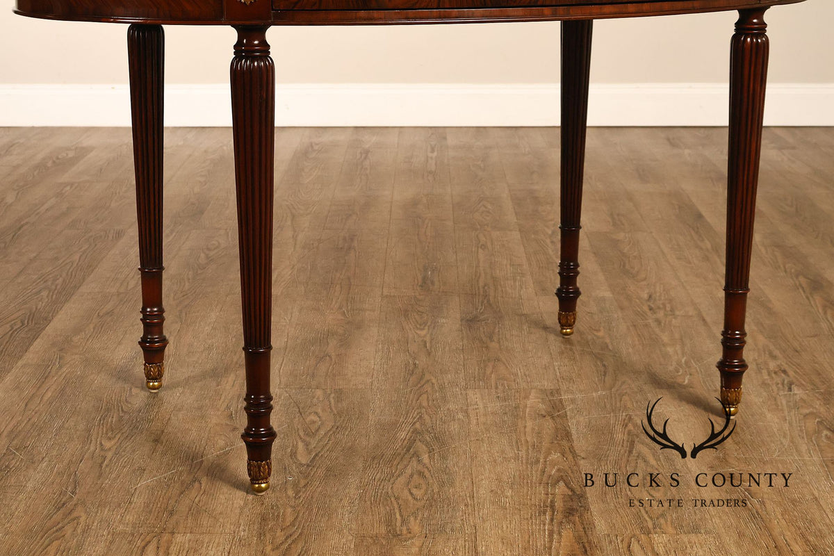 Maitland-Smith Regency Style Oval Leather Top Writing Table