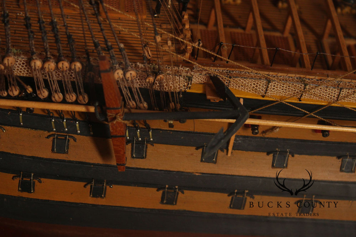 Model Ship 'HMS Victory' In Wooden Display Case
