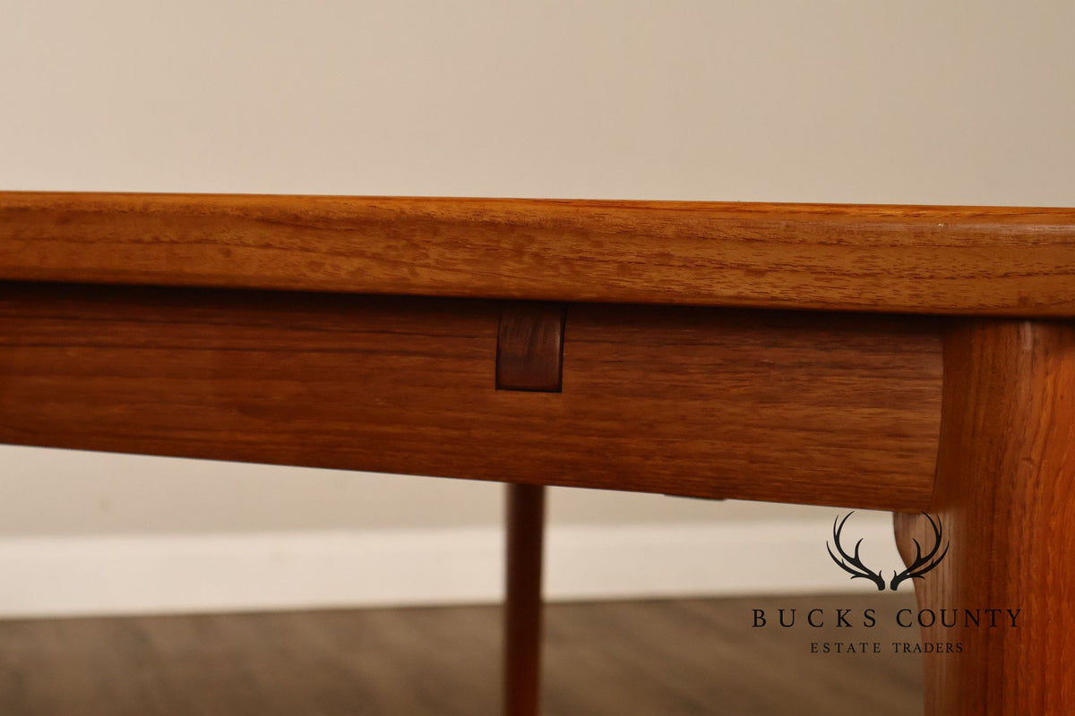 Danish Modern Teak Draw-Leaf Dining Table
