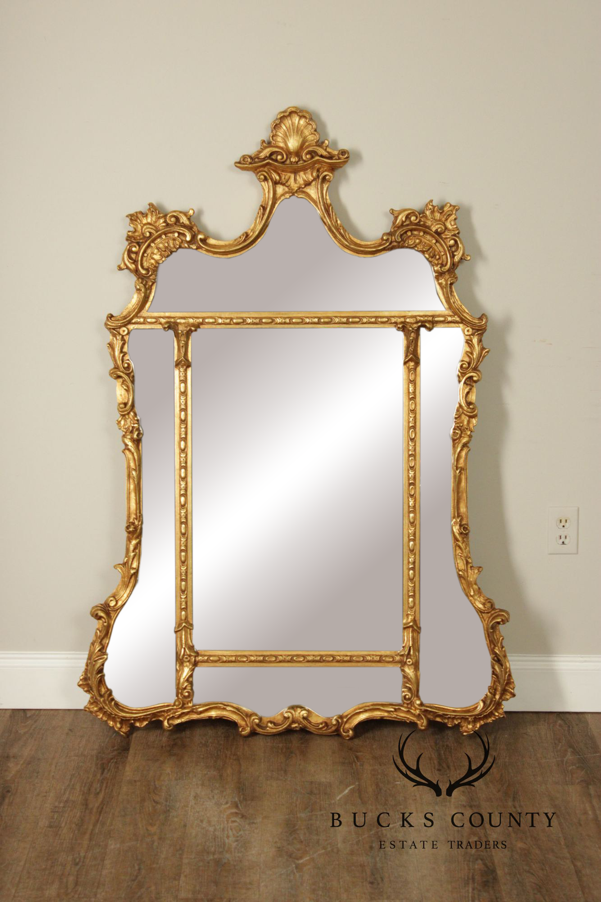 French Rococo Style Quality Gilt Frame Carved Wall Mirror