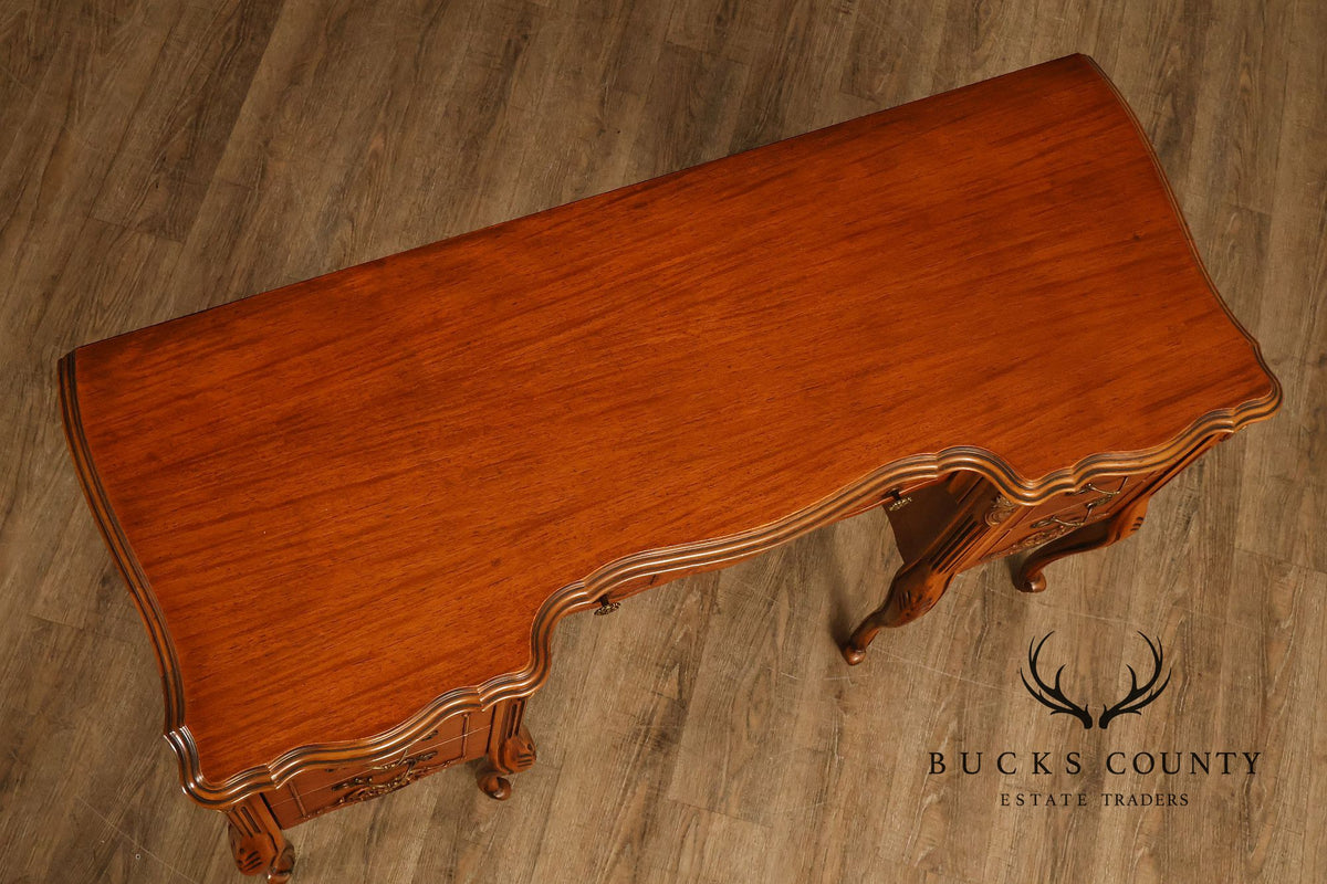 1930's French Louis XV Style SatinwoodInlaid Writing Desk Vanity
