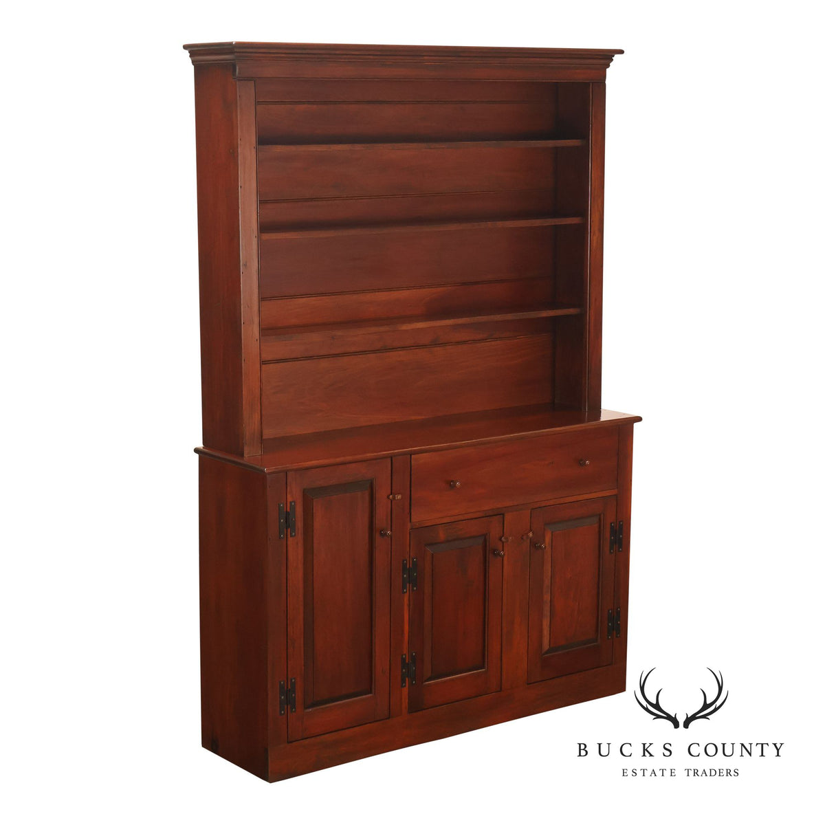 D.R. Dimes Pine Two-Piece Step-Back Cupboard