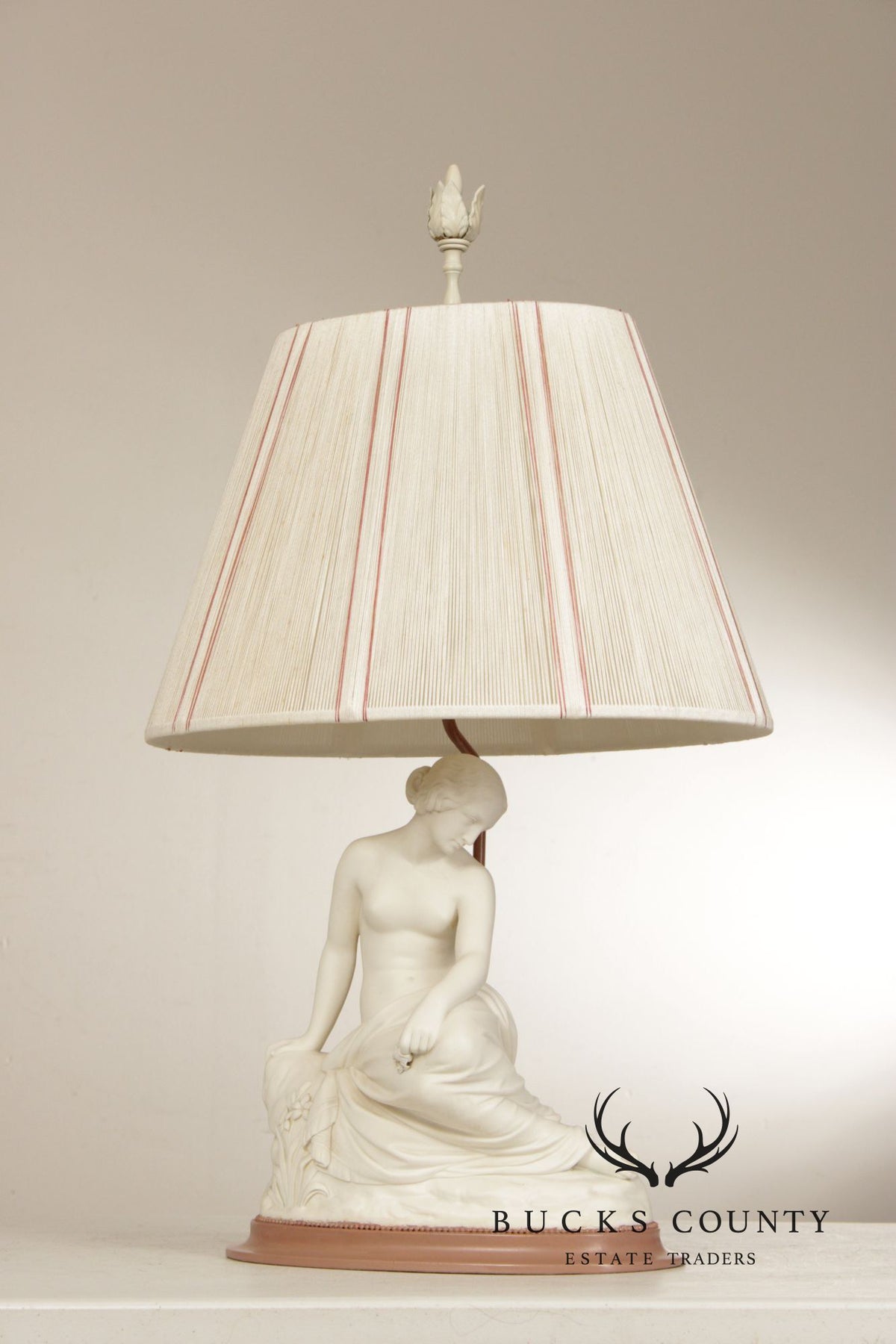 William Calder Marshall Bisque 'Resignation' Table Lamp
