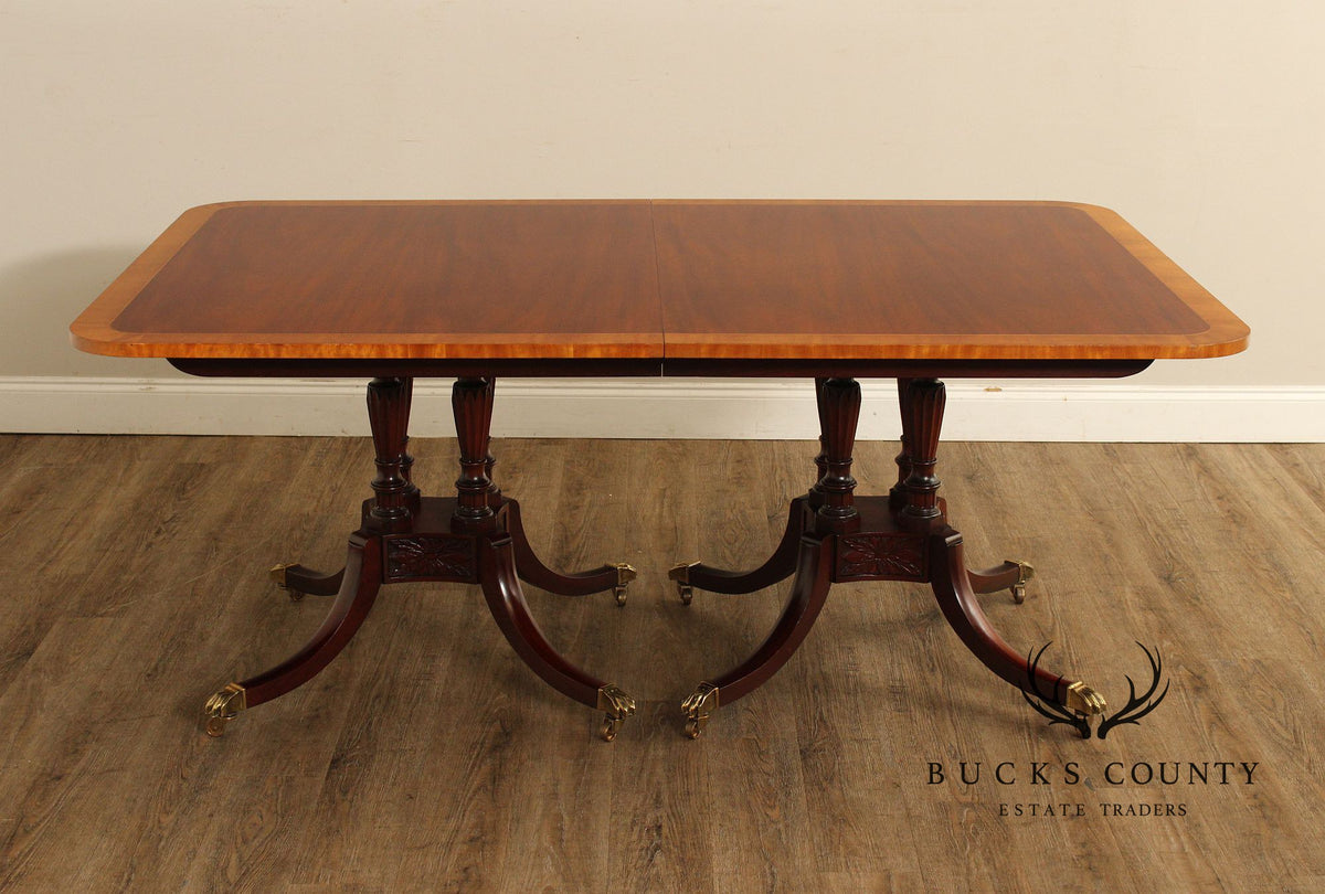 Baker Historic Charleston Reproductions Double Pedestal Mahogany Dining Table
