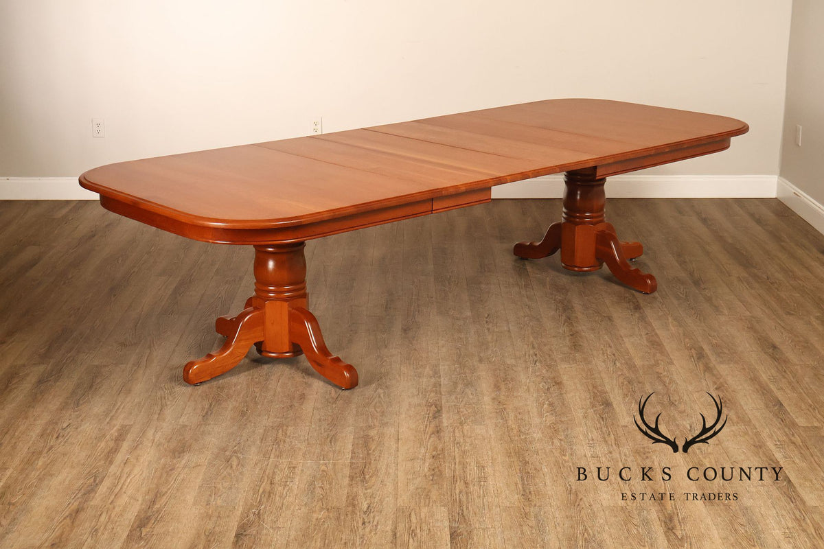 Amish Made Cherry Dining Table With Four Leaves