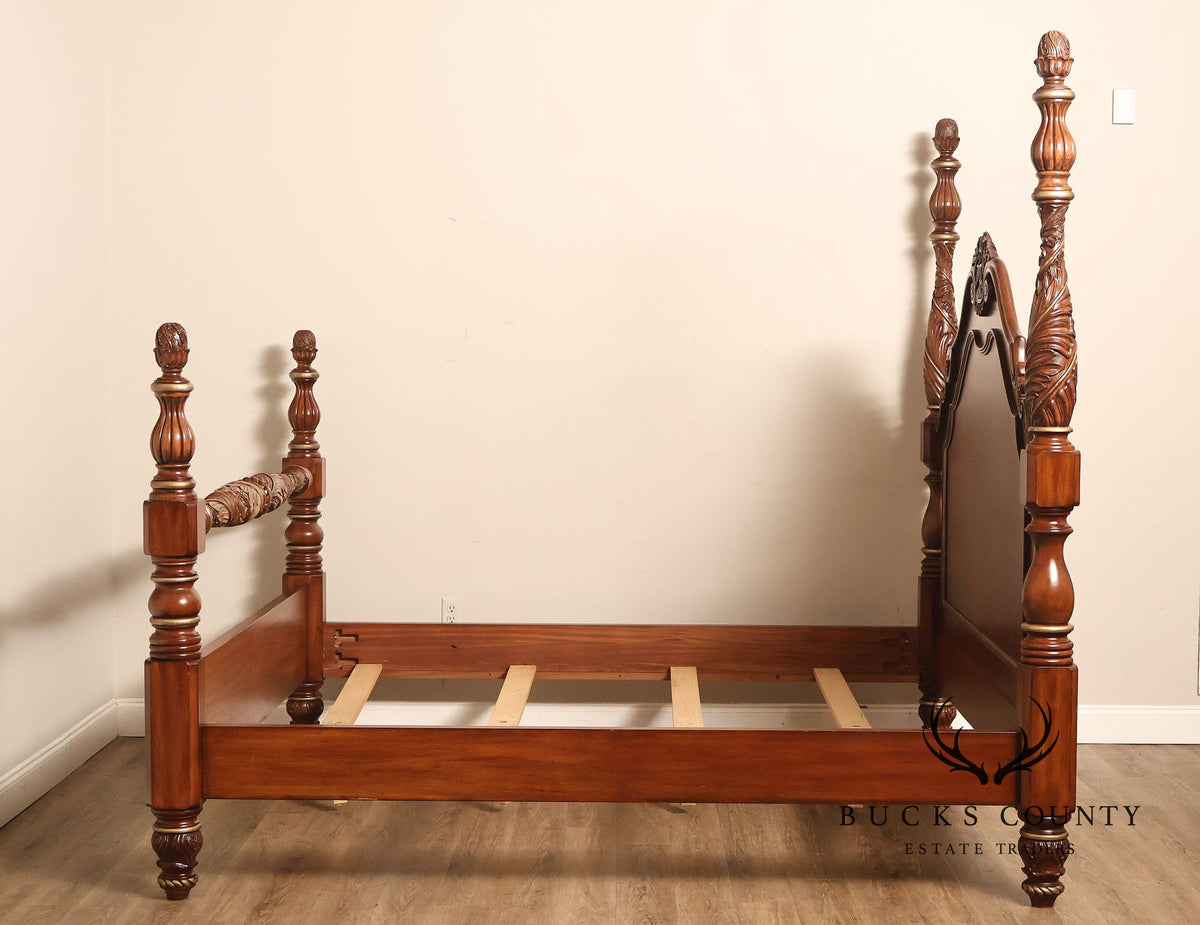 Drexel Heritage Carved King Size Four Poster Bed