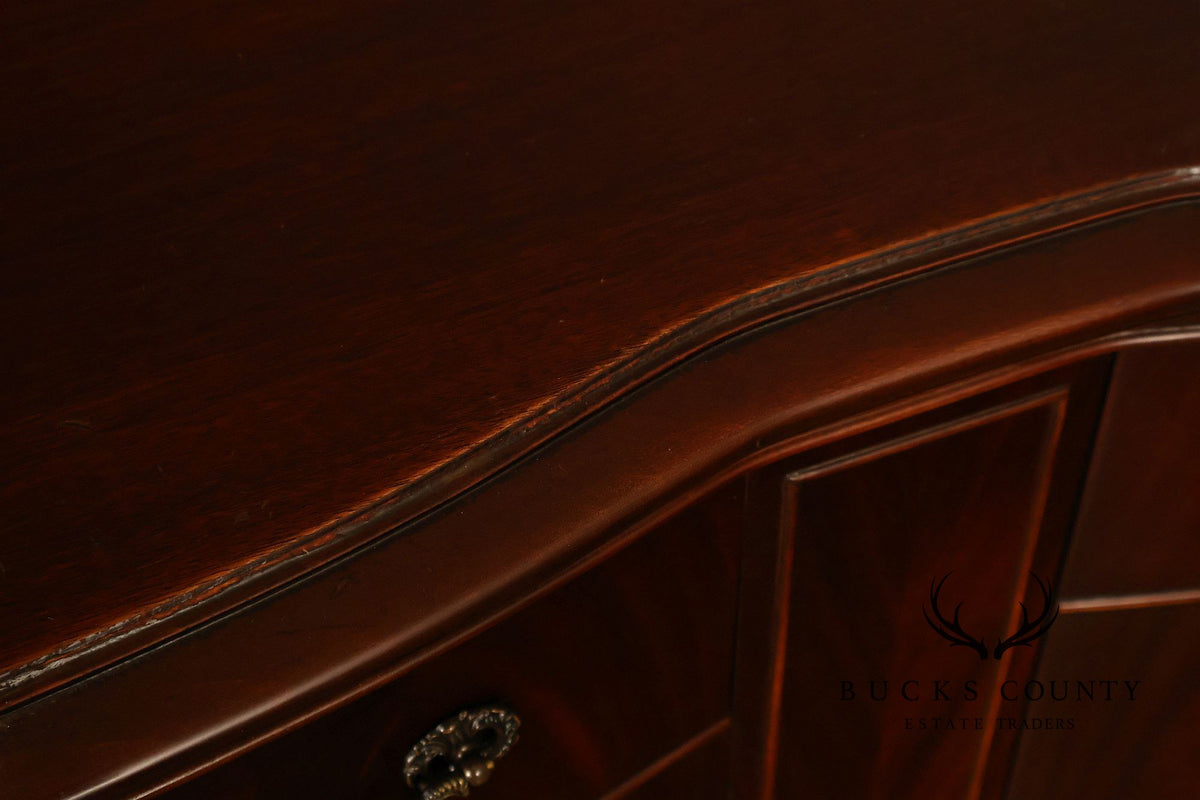 Traditional Mahogany Double Dresser With Carved Claw Feet