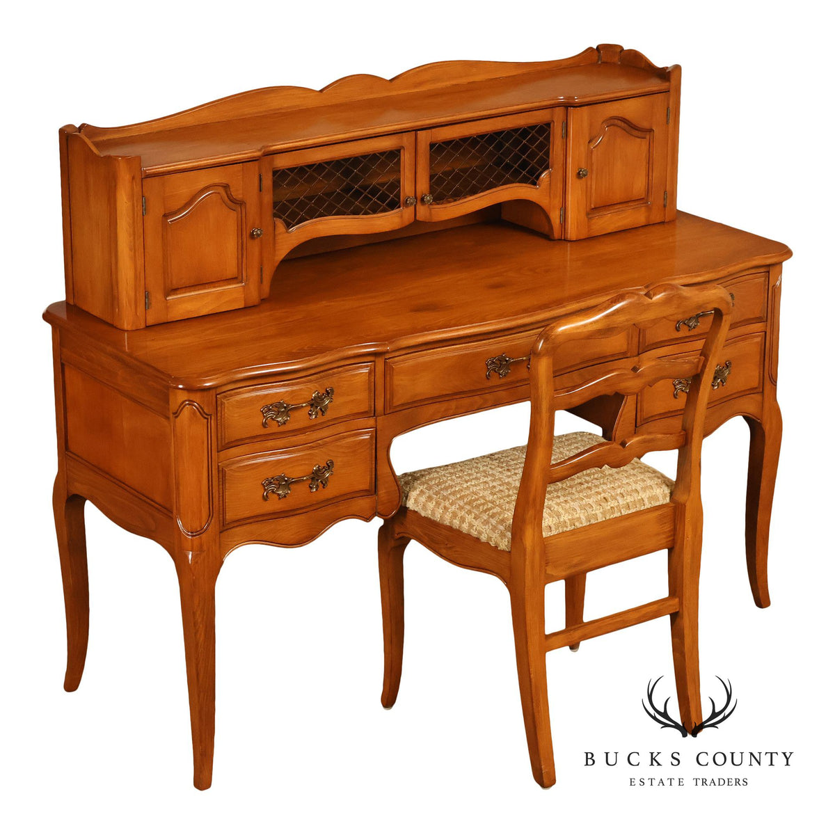 Davis Cabinet Company French Provincial Style Desk With Hutch And Chair