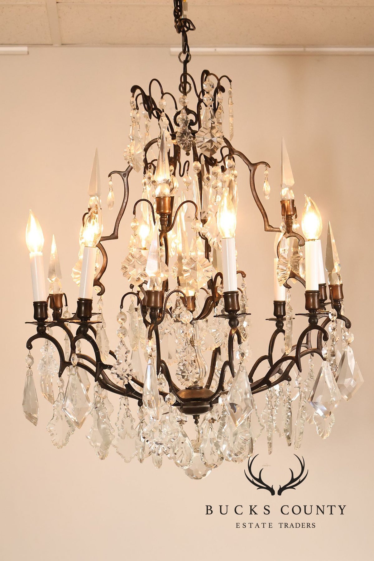 Versailles Style Crystal And Bronze Chandelier