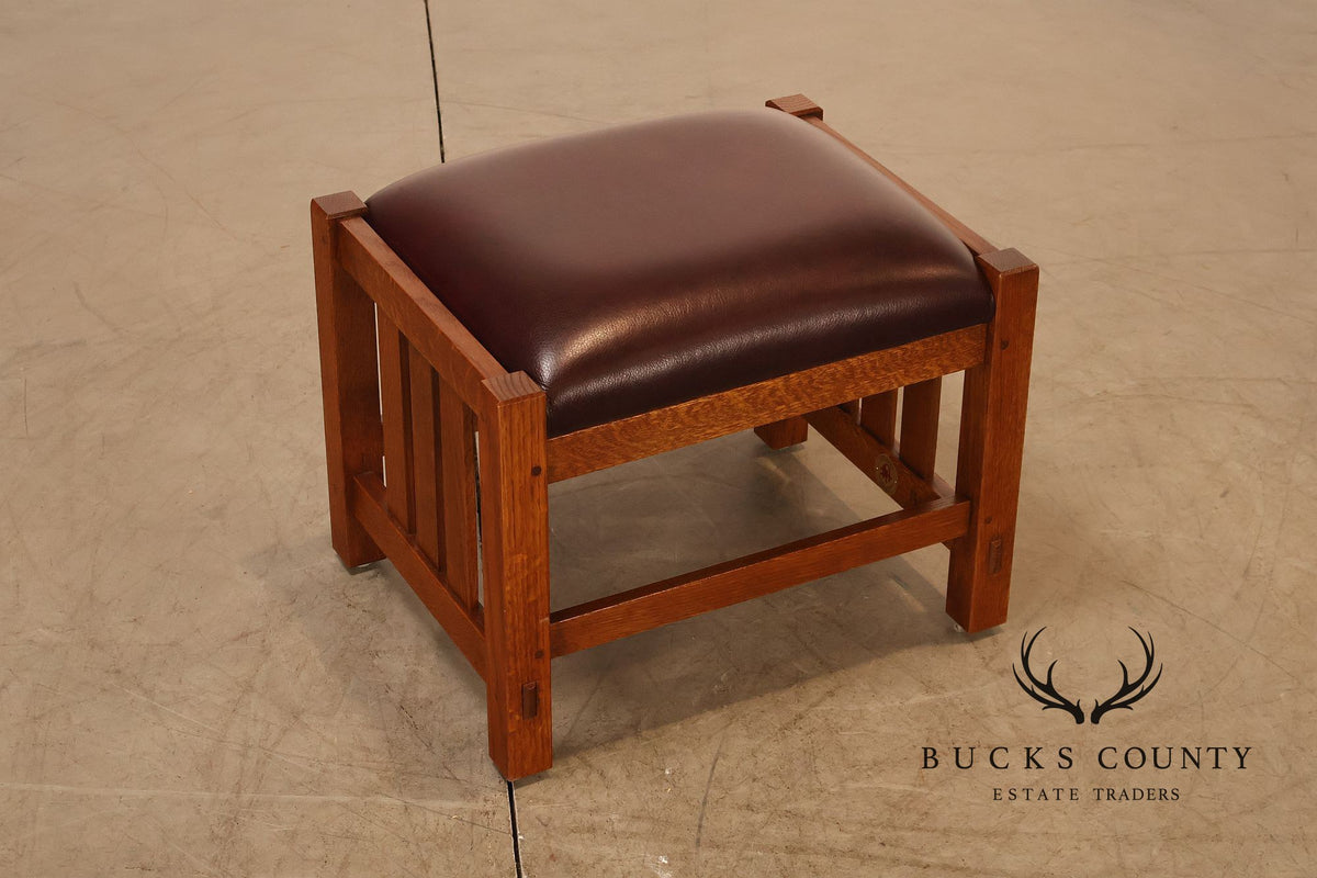 Stickley Mission Collection Oak & Leather Ottoman Footstool
